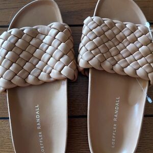 Loeffler Randall NWT Camel Braided Slide Sandals